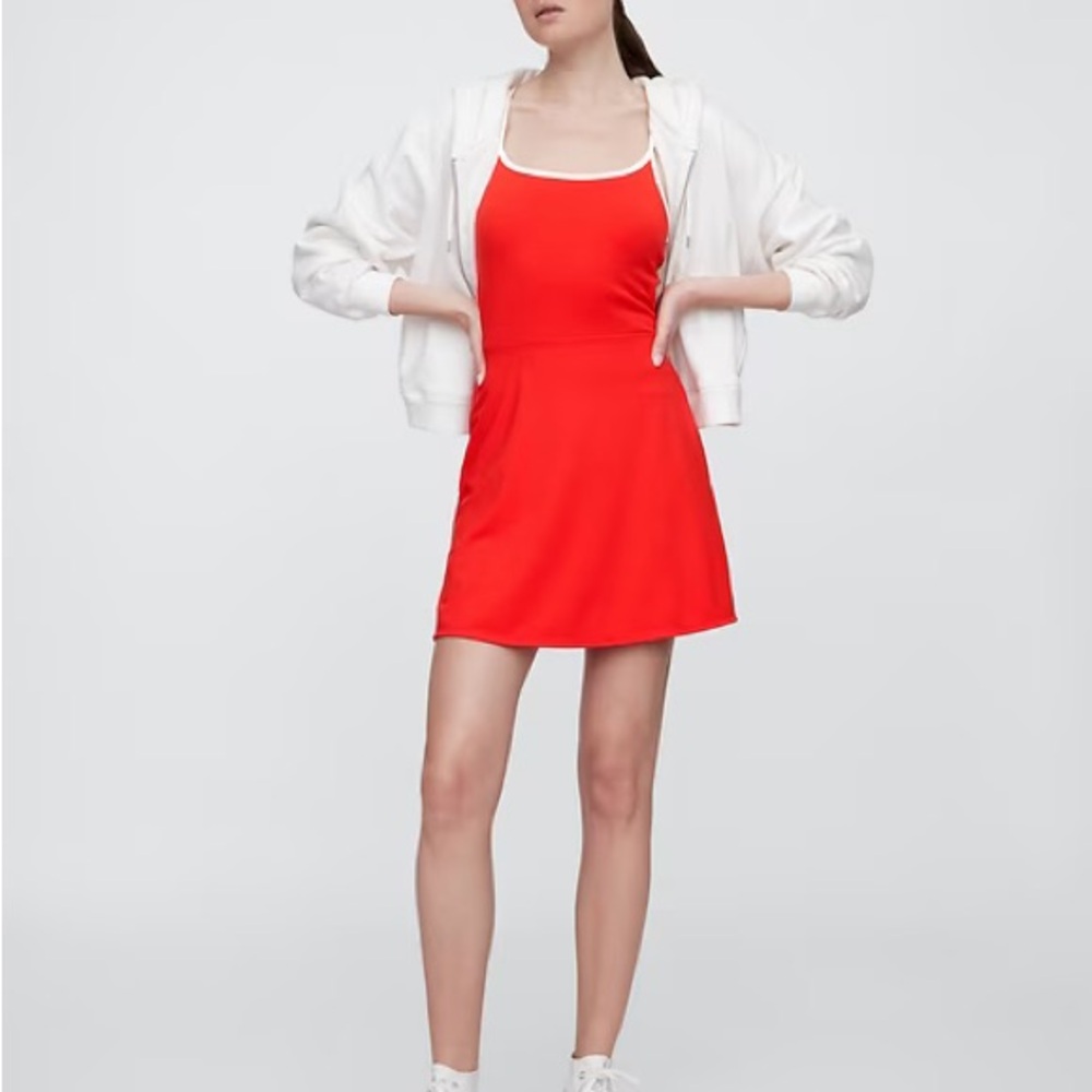Gap Red Dress with White Hoodie